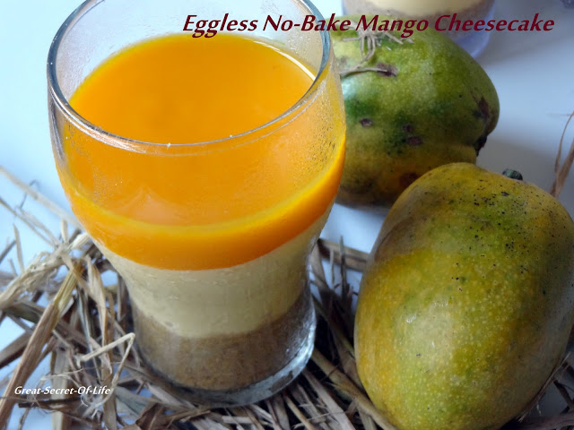 Thumbnail for Eggless No-Bake Mango Cheesecake Recipe