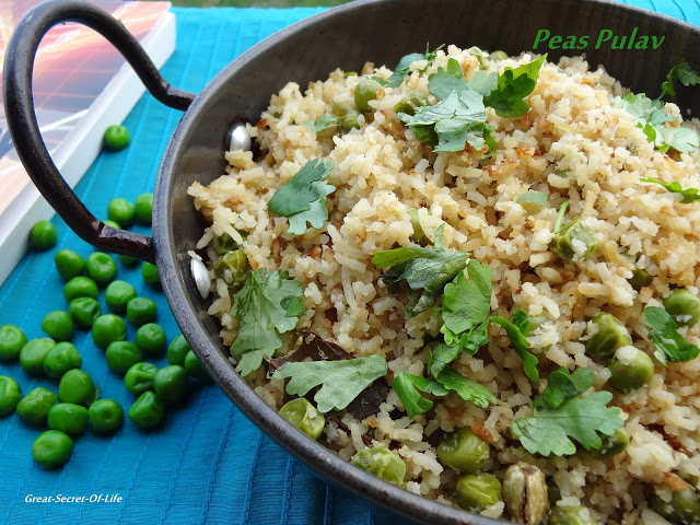 Thumbnail for Peas Pulav (Rice) – Peas Pulao with Soy Milk – One pot meal – Simple rice recipe – Lunch box recipe