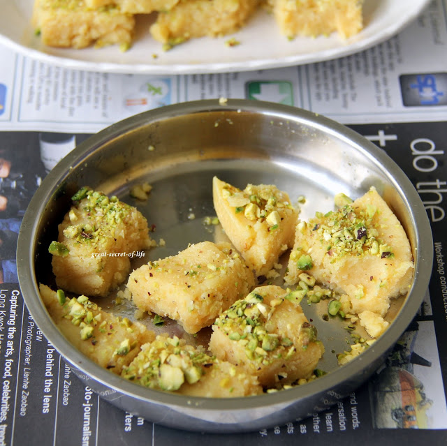 Thumbnail for Kesar Burfi with Khoya / Kova – Simple Diwali sweet recipe / Deepavali recipe