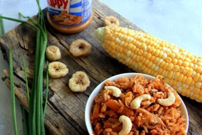Thumbnail for Peanut sauce vegetable fried rice – Peanut butter vegetable fried rice – Lunch recipes – Kids friendly recipe