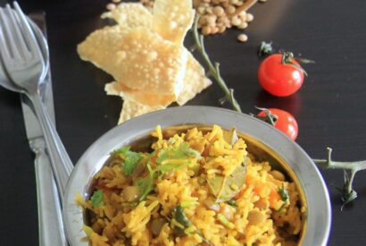 Thumbnail for Masoor Pulav – Veg Red Lentil Pilaf – One pot meal – Rice recipes