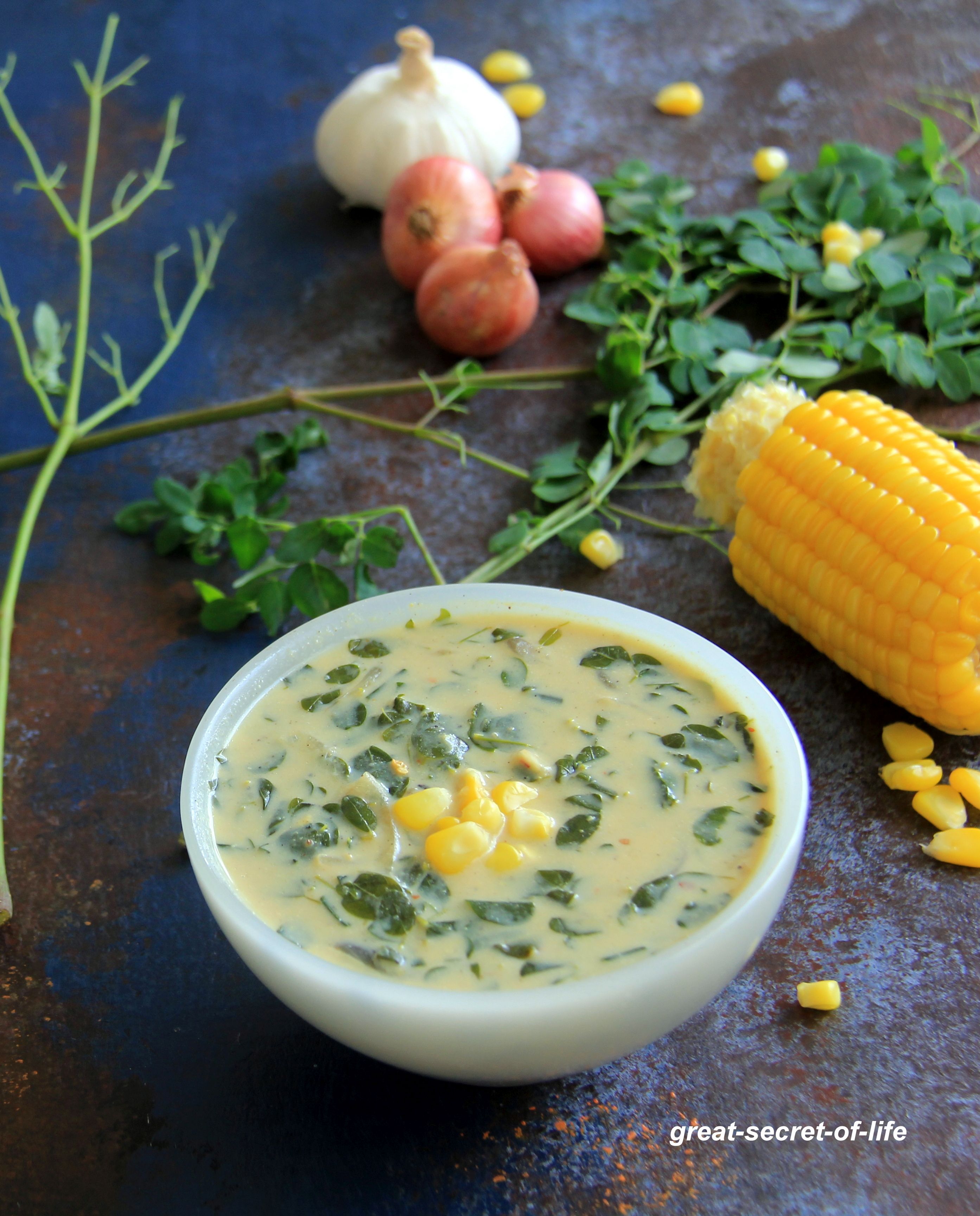 Thumbnail for Murungai Keerai, Sweet Corn Soup – Drumstick leaves and sweet corn soup – Moringa and Corn Soup Recipe – Healthy soup Recipe – Starter Recipe