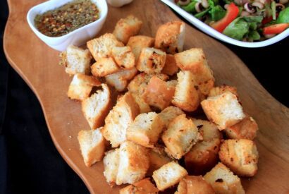 Thumbnail for Garlic bread croutons Recipes – Homemade Bread Croutons recipe – Back to basic recipe