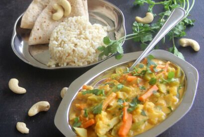 Thumbnail for Vegetable kurma in cashew gravy recipe – Mixed vegetable korma – Side dish recipe – Vegetarian Gravy recipe – Vegan Gravy recipe