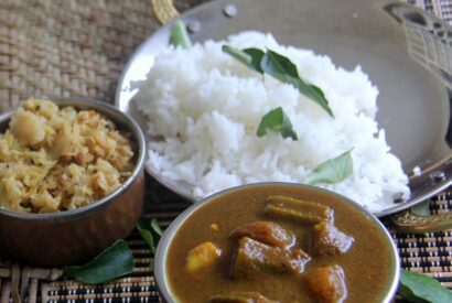 Thumbnail for Ladies Finger Theeyal Recipe – Vendakkai Theeyal recipe – Ladies finger in Coconut gravy – Side dish recipe