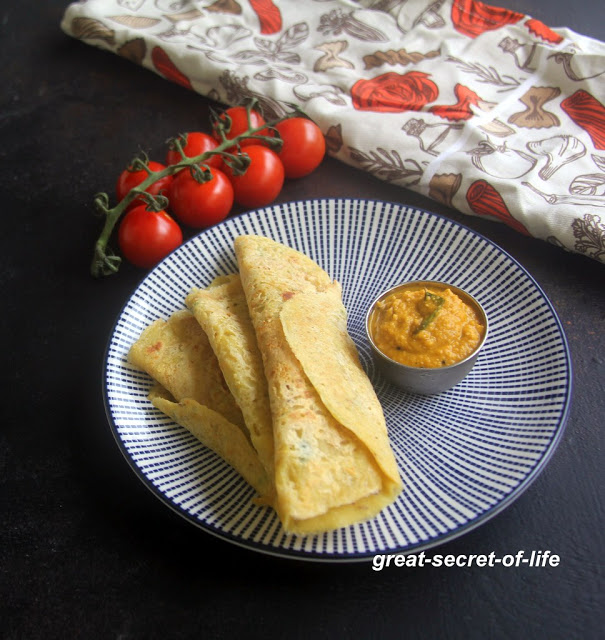 Thumbnail for Moong Dal Cheela, Moong Dal Chilla Recipe, Split Yellow Dal Pancake by Veena Theagarajan, Healthy and Best Breakfast Recipe.