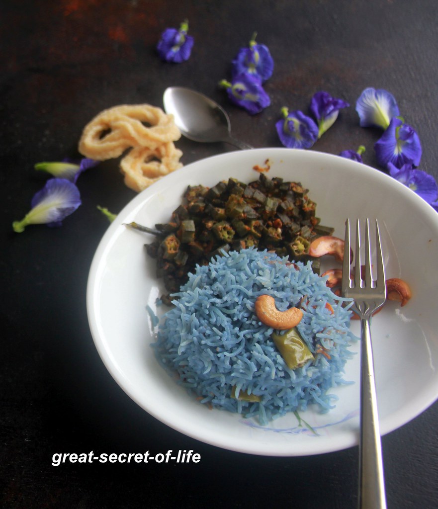 Thumbnail for Butterfly pea rice – Simple purple rice with butterfly pea – Rice recipes  – Dinner recipes – Lunch recipes – Lunch box recipes – Edible flower recipes