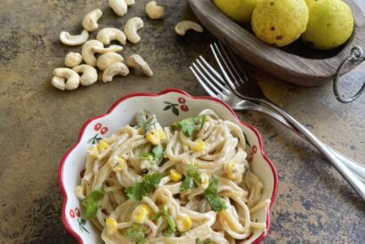 Thumbnail for Creamy Lemon Corn Pasta – Vegan Pasta recipe