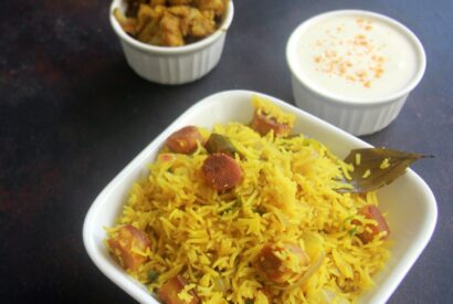 Thumbnail for Gatte Ka Pulao recipe – gatta pulao recipe – high protein one pot rice  recipe – one pot meal recipe – rajasthani Gatte Ka Pulao